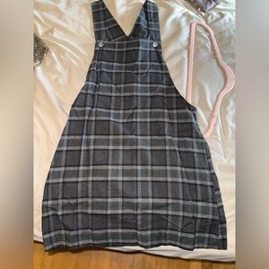 NWT AFENDS Hemp Revolution Plaid overall mini Dress